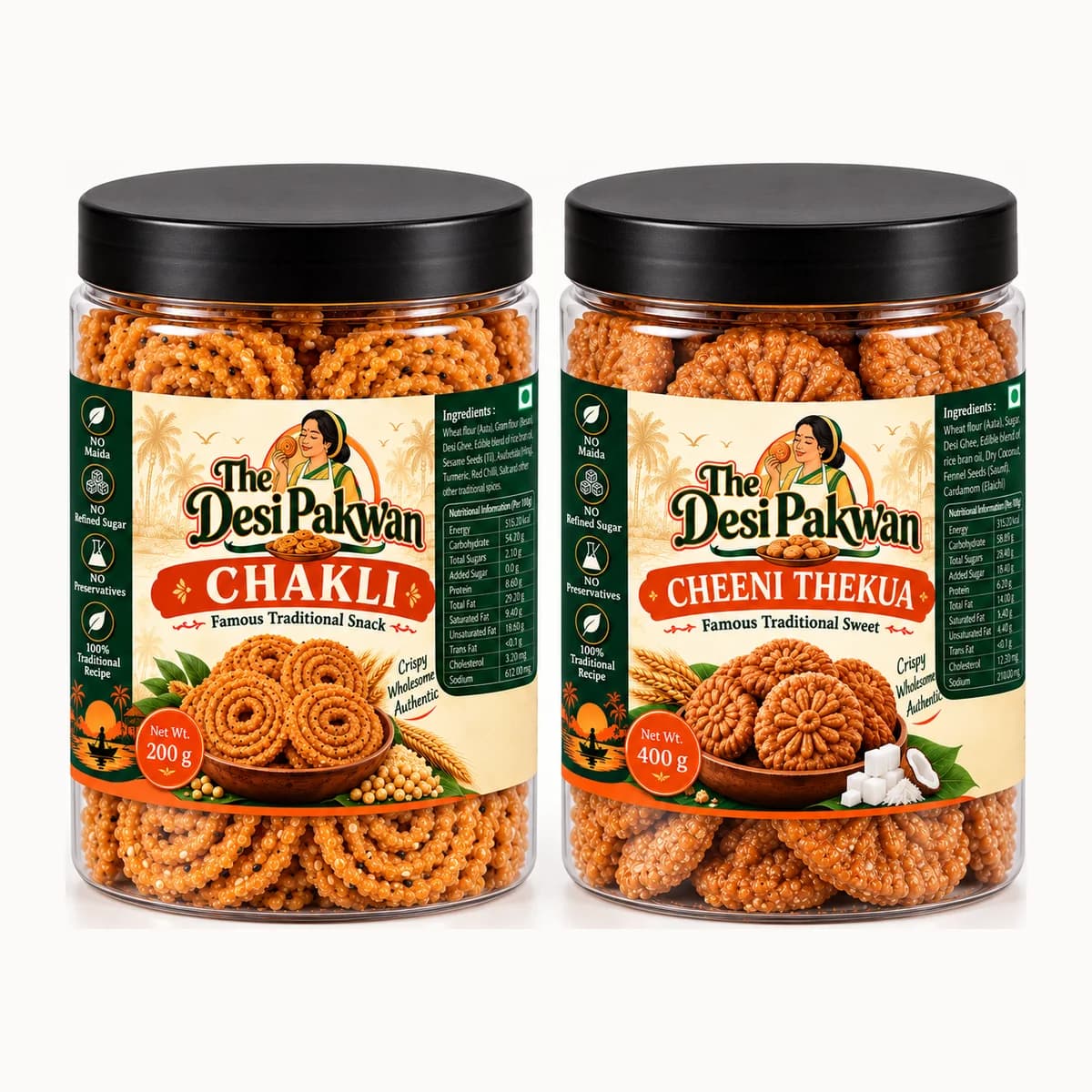 Cheeni Thekua + Chakli — pack shot