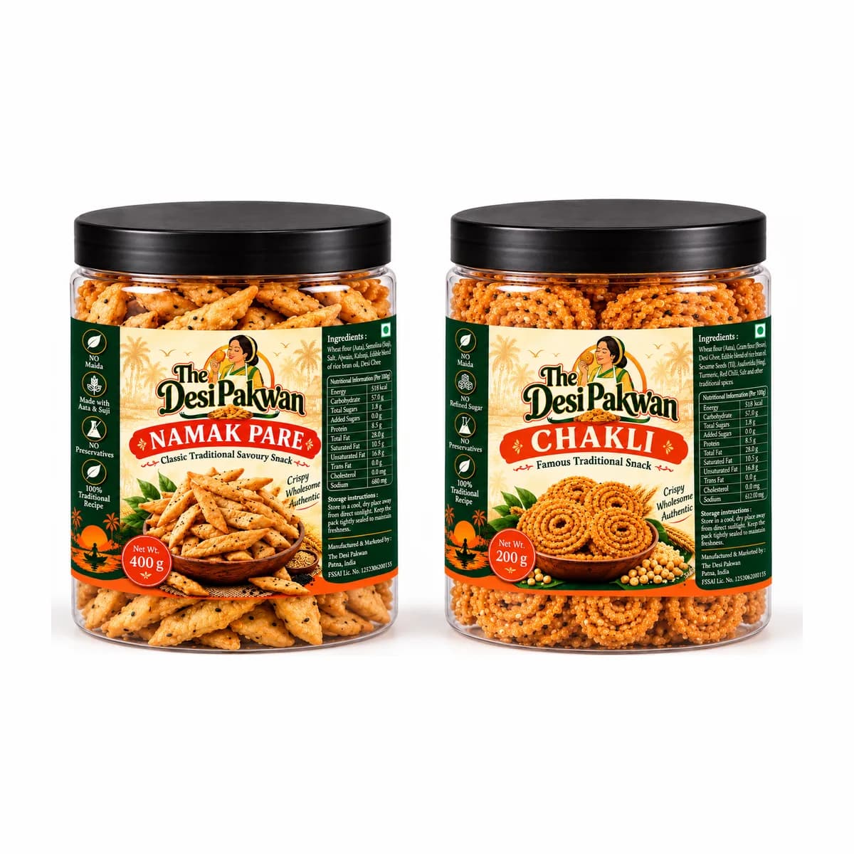 Chakli + Namak Pare — pack shot