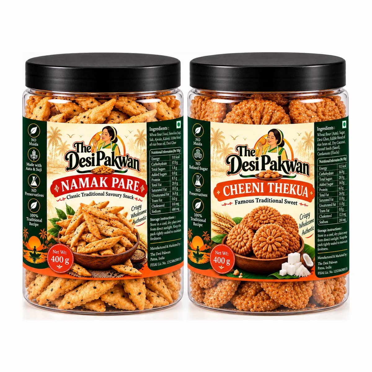 Cheeni Thekua + Namak Pare — pack shot