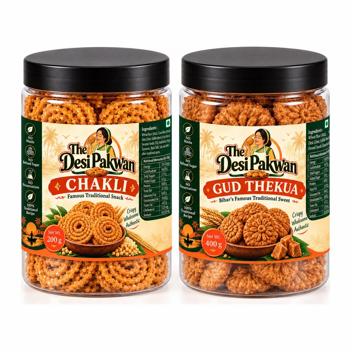 Gud Thekua + Chakli — pack shot